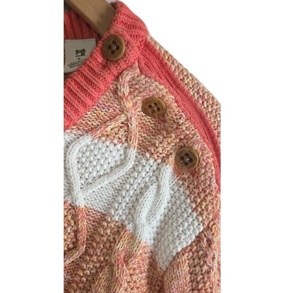 Scoth & Soda Men Jumper Sweater Orange Striped Cable-Knit Crew Neck Cotton Large - Picture 4 of 9